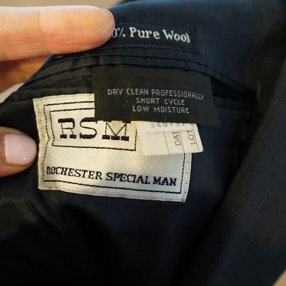 Vintage BURBERRY Men 100% Wool Blazer Jacket Size XL See Measurement - Picture 5 of 9